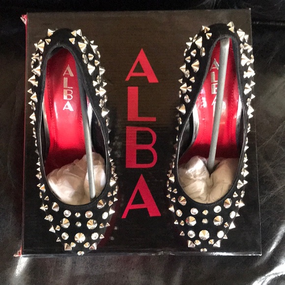 NWT ALBA high hills SHUES bottom RED - Picture 5 of 8